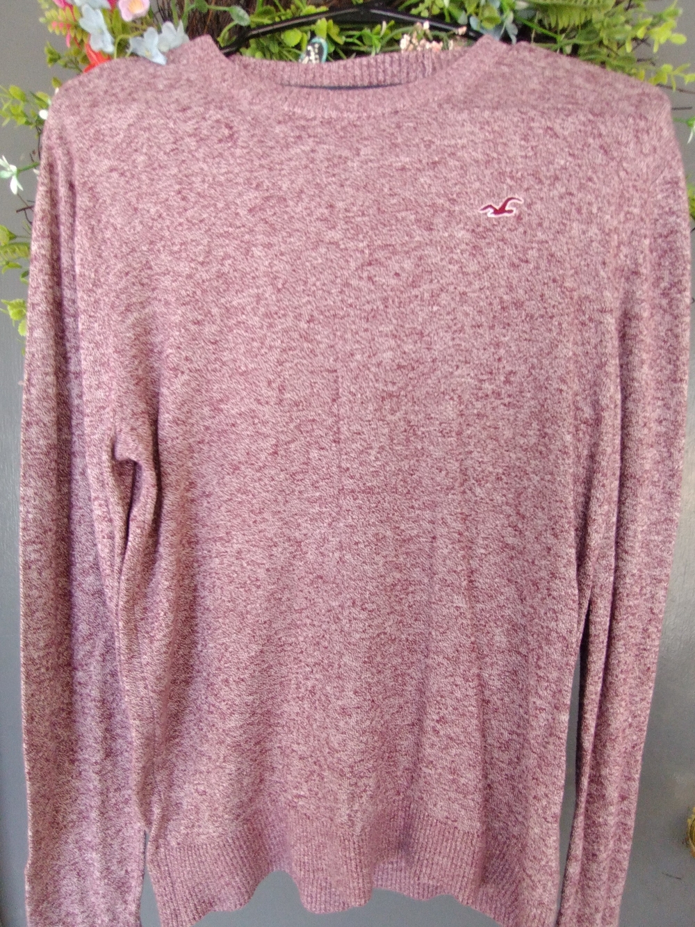 Hollister Marled Dusty Rose Crewneck Sweater